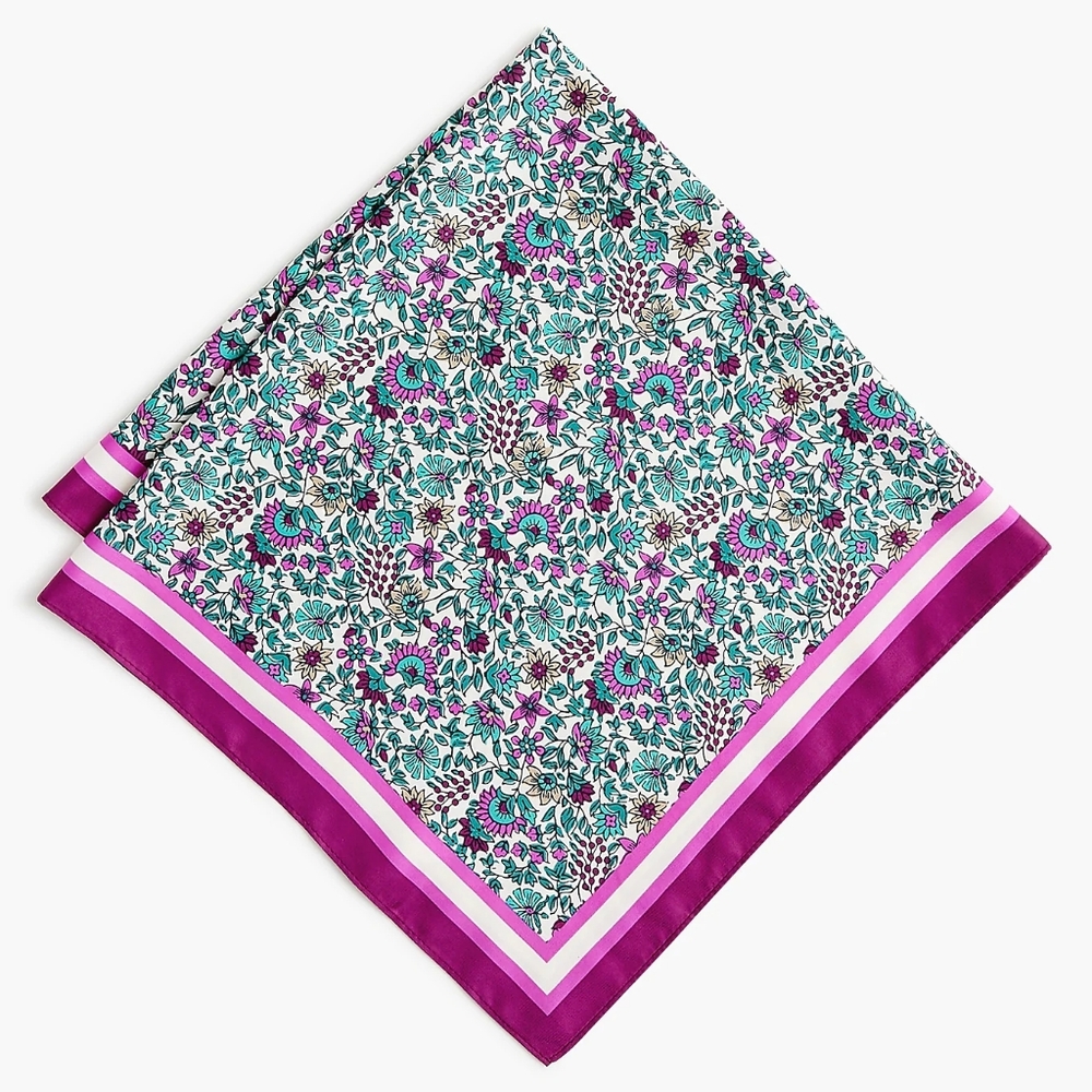 J.Crew Floral Print Square Scarf, Multicolor
